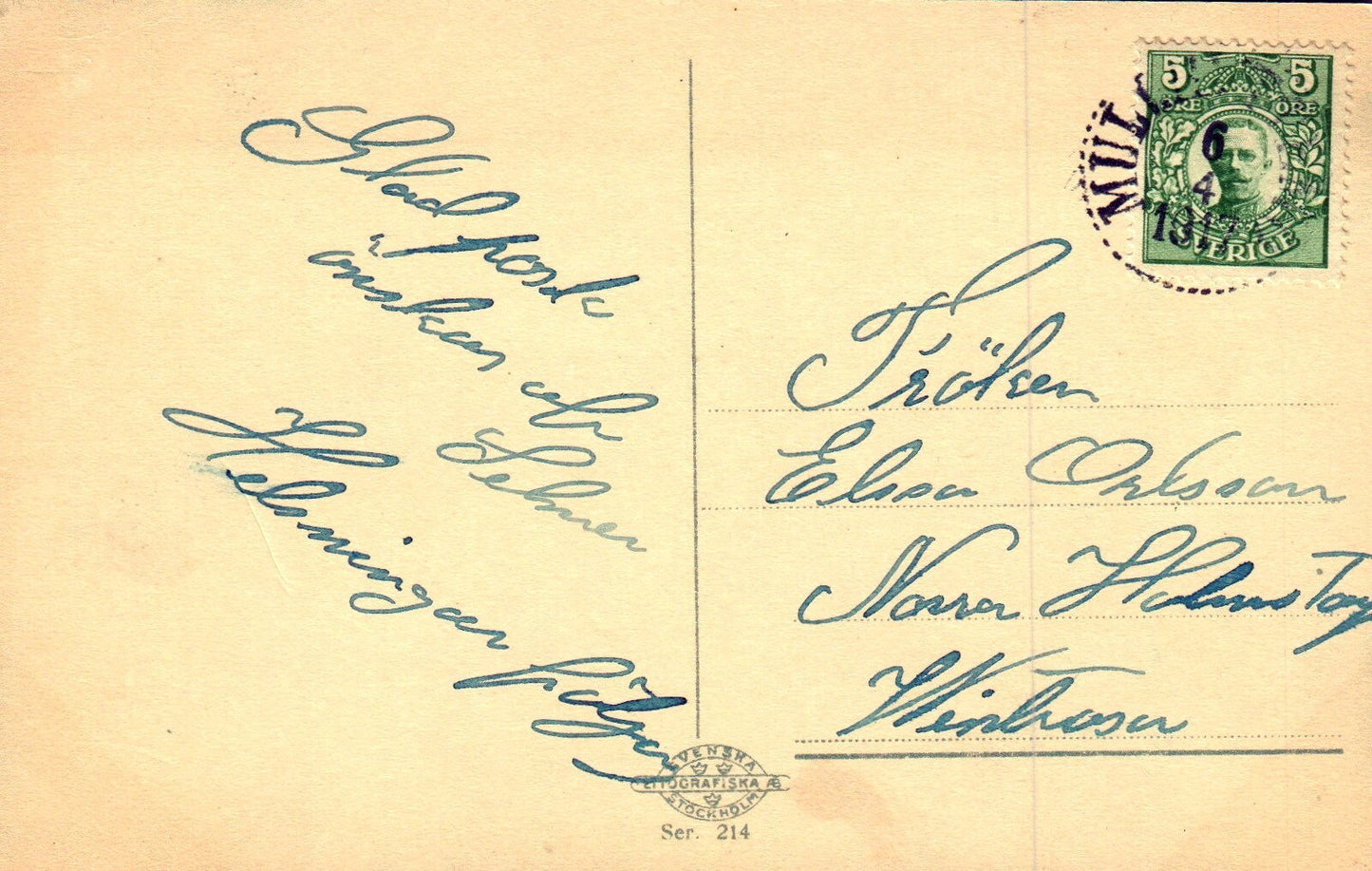 Glad Pask Hedvig Rosendahl Sweden Artist Girl Rooster Easter Postcard