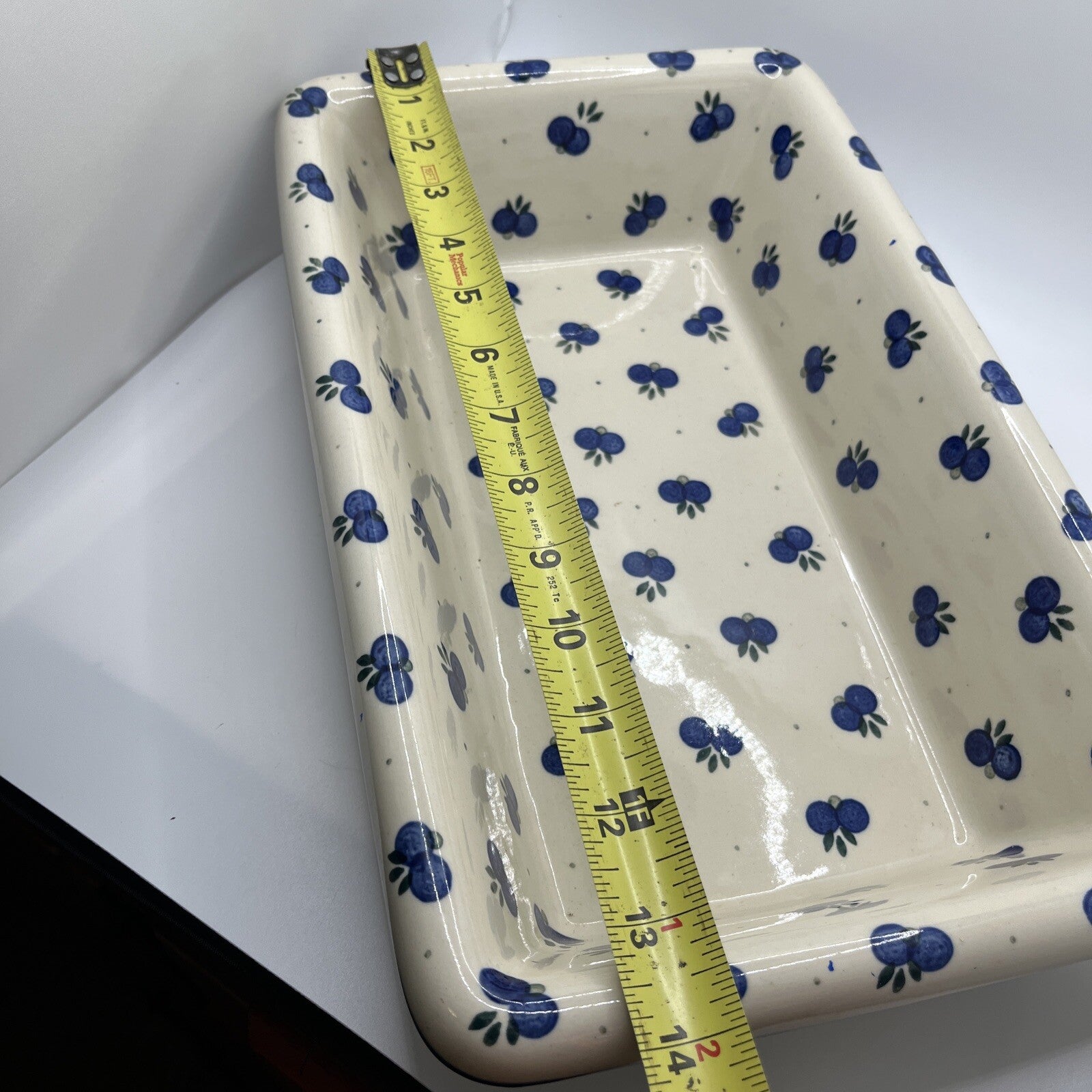 Wild Blueberry Polish Pottery Loaf Baker 14” X 8”