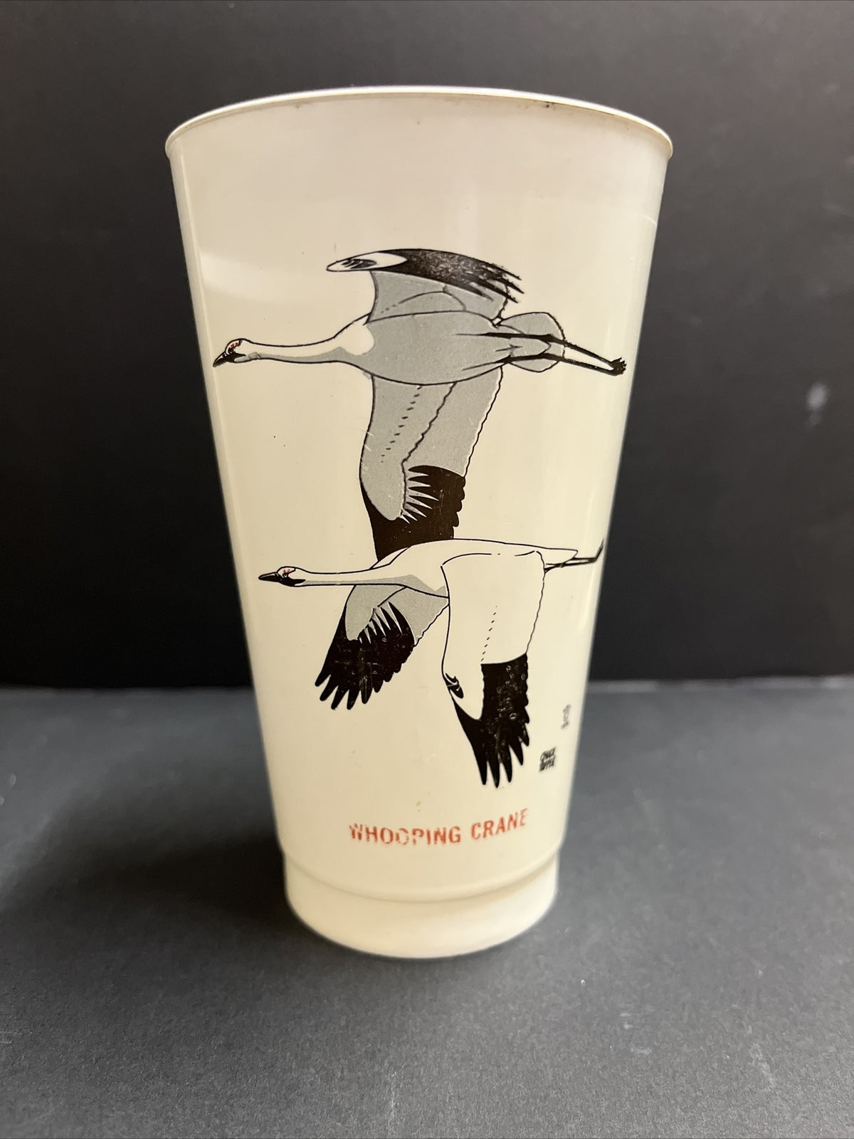 Vintage 1974 7/11 Plastic Slurpee Cup Save a Living Thing "Whooping Crane"