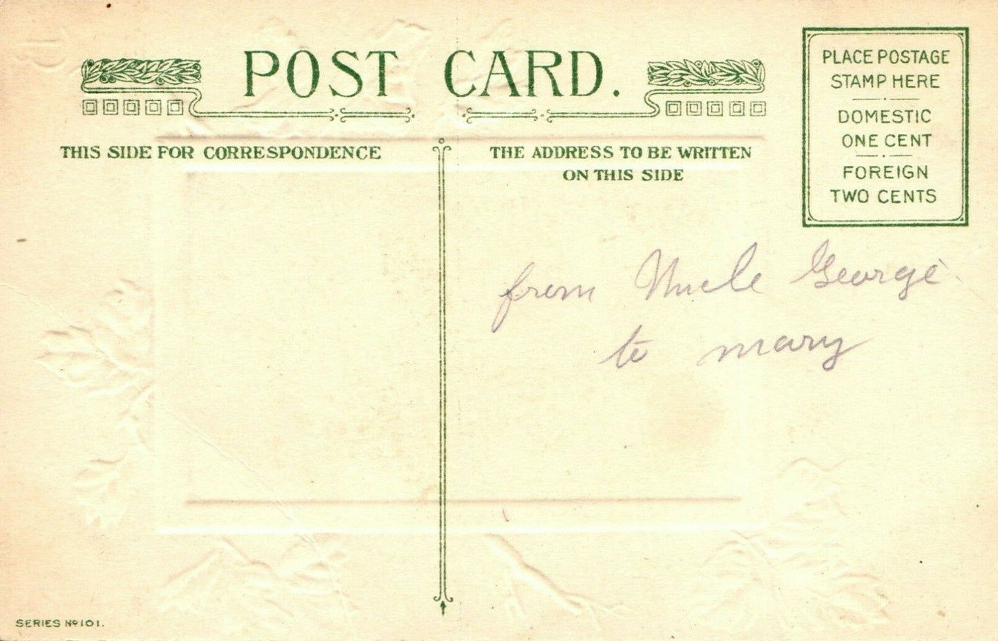 Series 101 Birthday Greetings and Poem Gold Leaves Scenic View Postcard