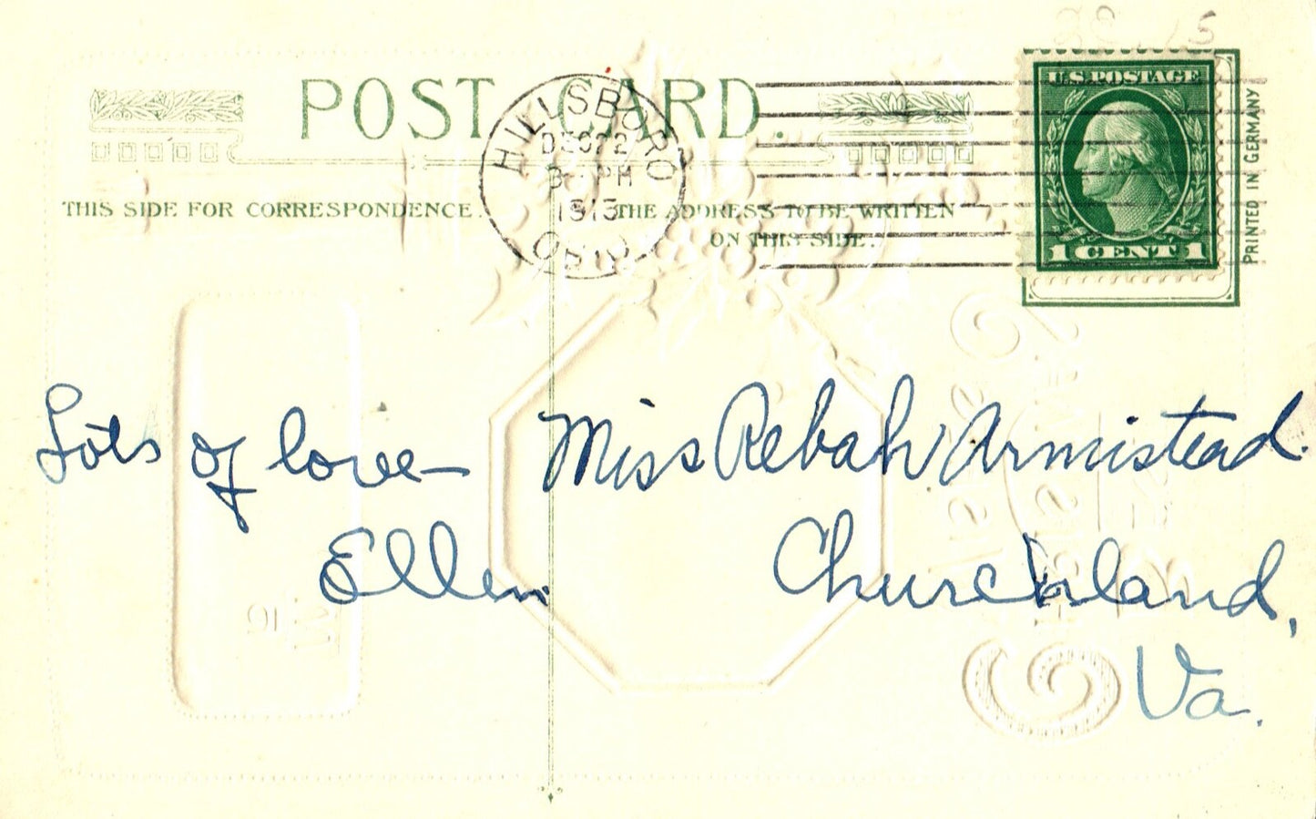 John Winsch Best Christmas Wishes Snowy Village with Horse Vintage Postcard