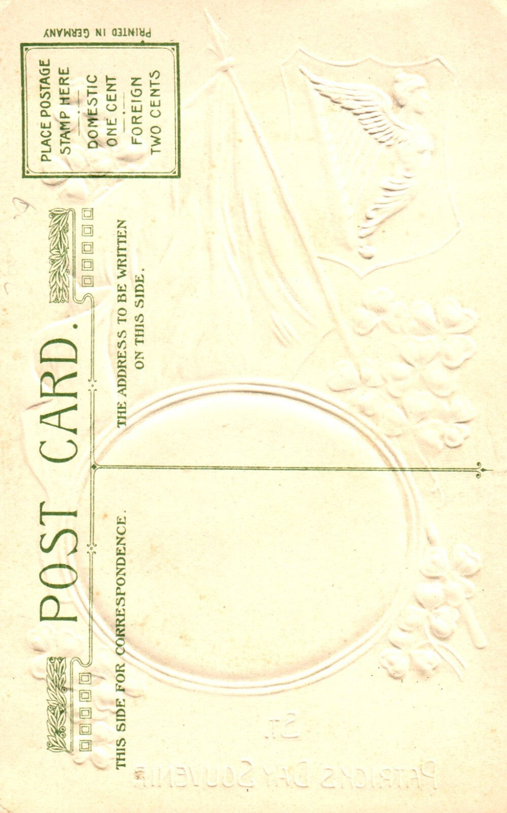 Winsch St Patrick's Day Erin Go Bragh  Irish Flag  Postcard Series Ireland River