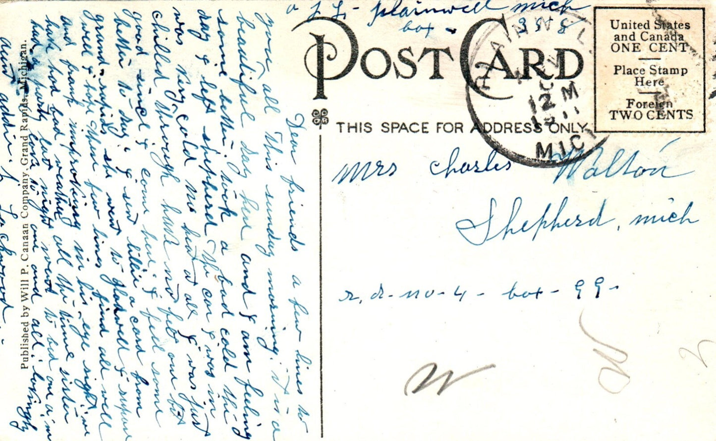 NO 143 Monroe Street Grand Rapids Michigan MI Postcard