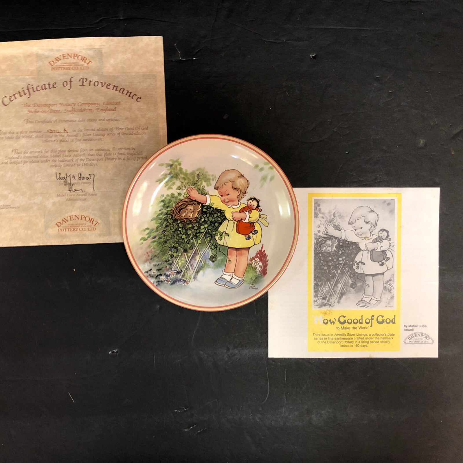 1988 Mabel Lucie Attwell How Good God Collector Plate 7-1/8" Davenport Pottery