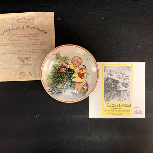 1988 Mabel Lucie Attwell How Good God Collector Plate 7-1/8" Davenport Pottery