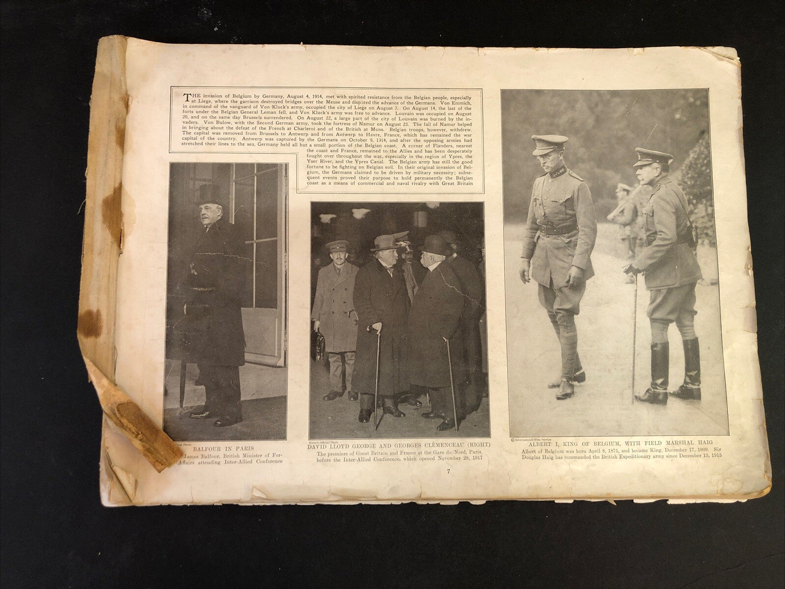 World War I Pictorial Book Oversized - Missing covers and pages 1-4