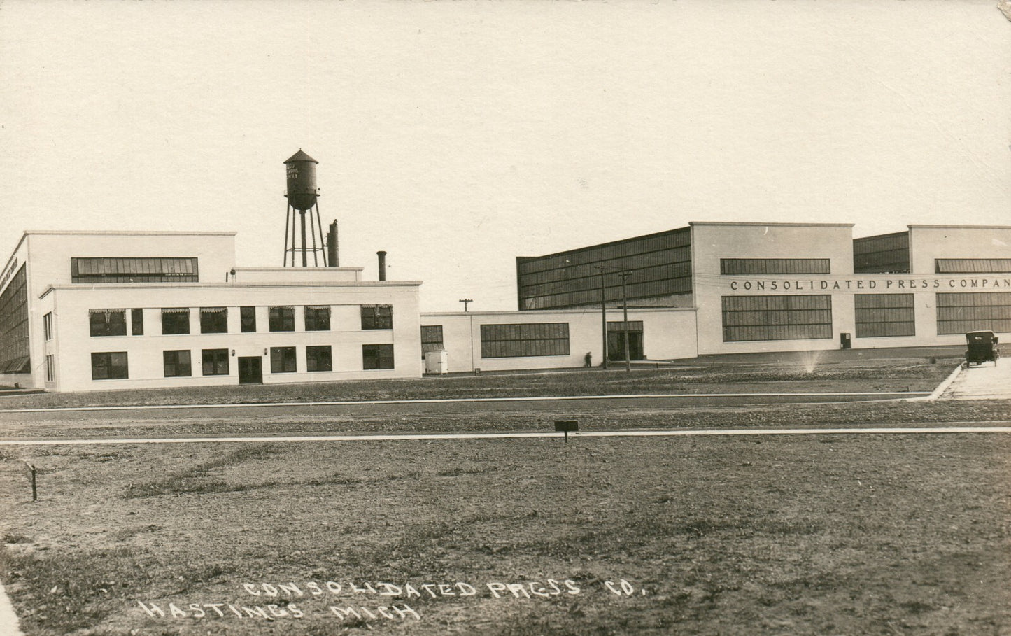 1920 Real Photo Consolidated Press Co Hastings MI Michigan Postcard