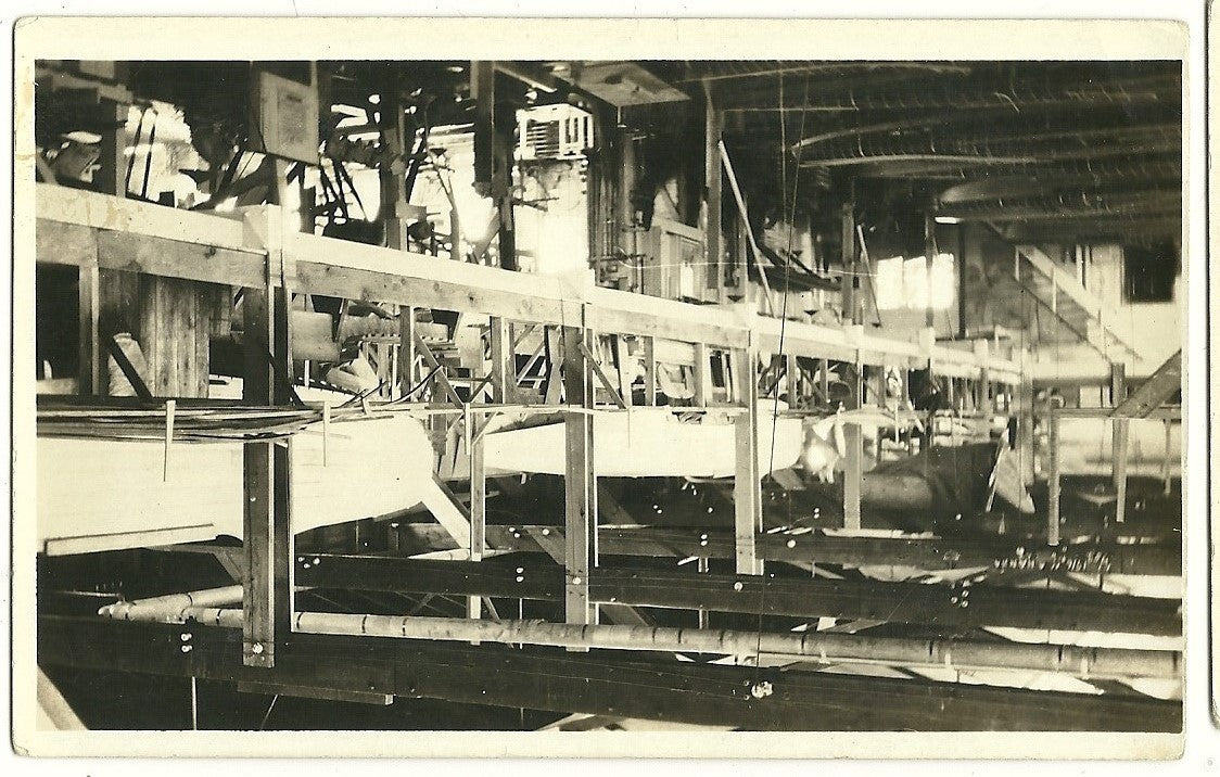 Real Photo Interior Factory MI Michigan Postcard