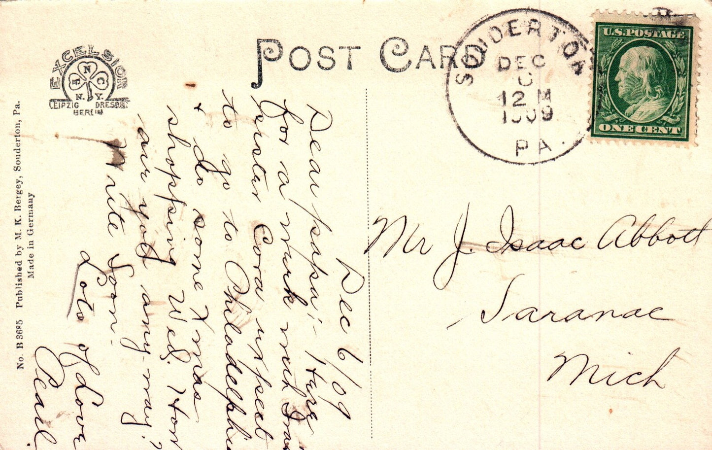 Hotel Souderton in Souderton Pennsylvania PA Postcard