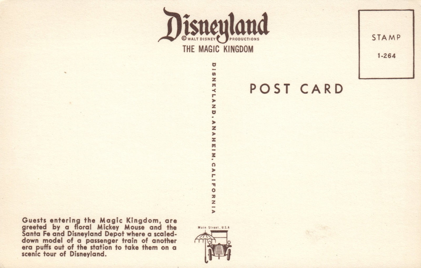 Greetings From Disneyland Entrance Floral Mickey Mouse Disney Amusement Park