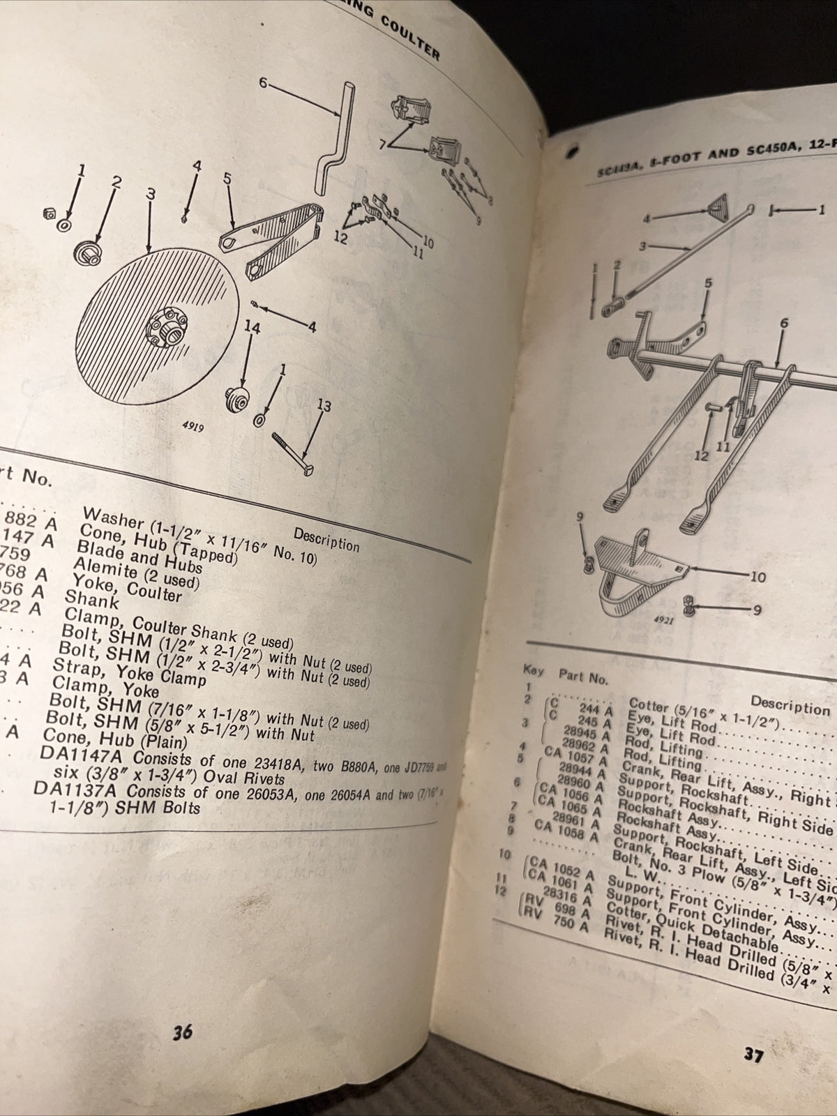 Vtg John Deere Tool Bar Cultivators, Nos. 900-970 Series Operator's Manual