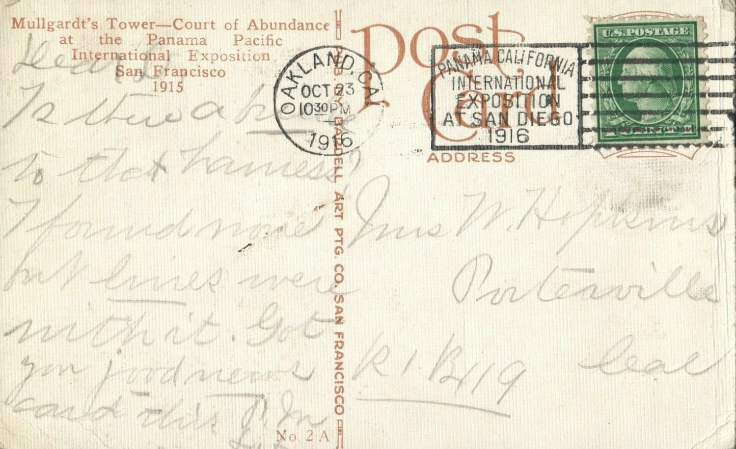 Mullgardt's Tower Panama Pacific Exposition Expo San Francisco California CA