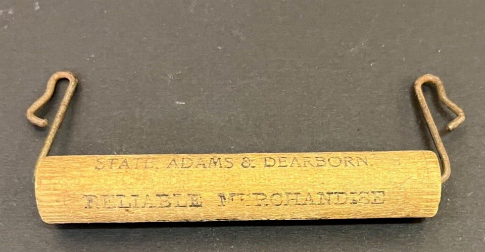 Vintage The Fair Dept Store State, Adams & Dearborn Ad Mercantile Bag Handle