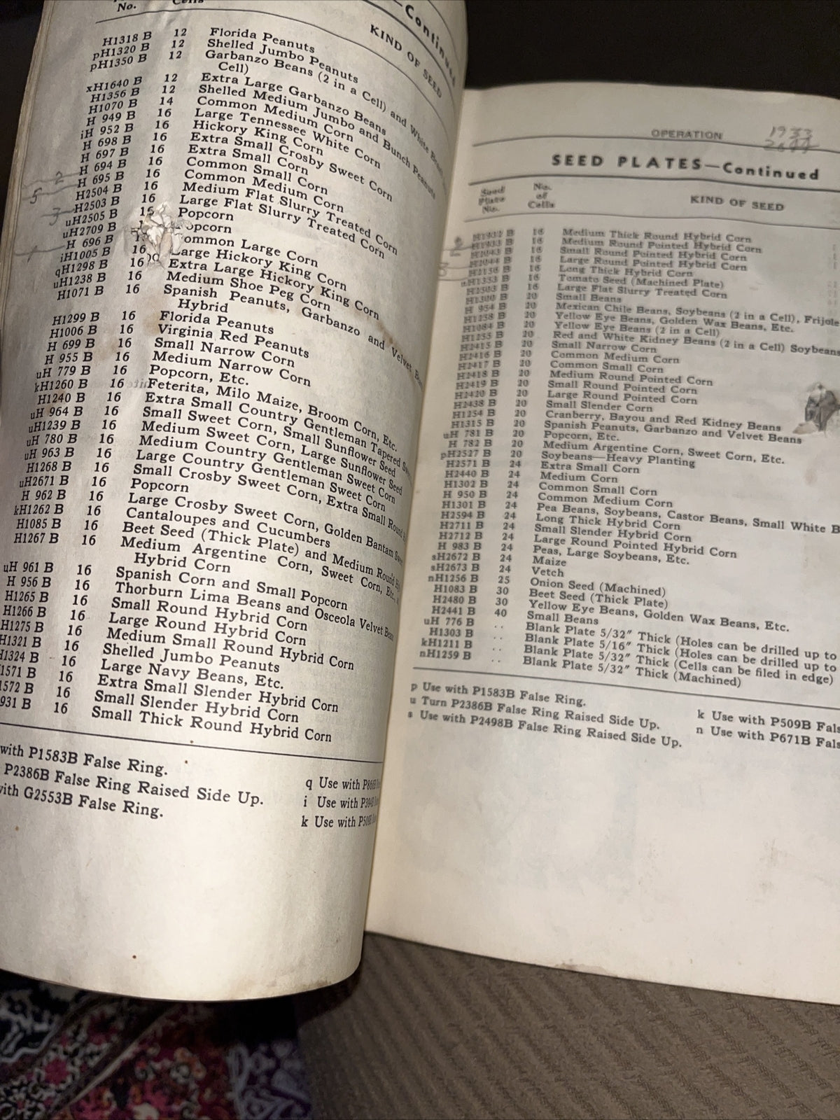 Vtg John Deere Unit Planter cotton & Corn No. 23B Rear Mounted Operator's Manual