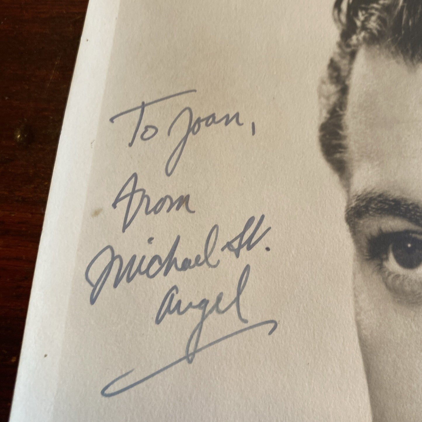 Vintage AUTOGRAPHED INK Real PHOTO 8 x 10 Michael St Angel 1940's Actor