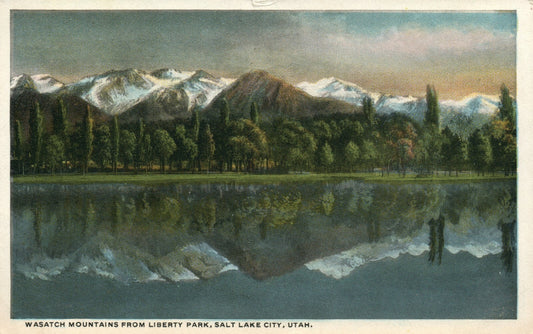 Wasatch Mountains Liberty Park Salt Lake City Snow Capped UT Utah Postcard