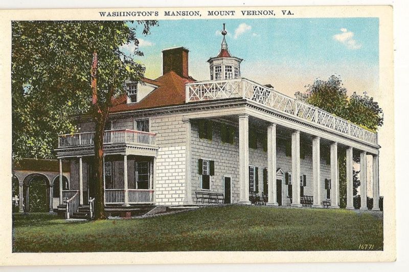 Washington's Mansion Mount Vernon Virginia VA  Postcard