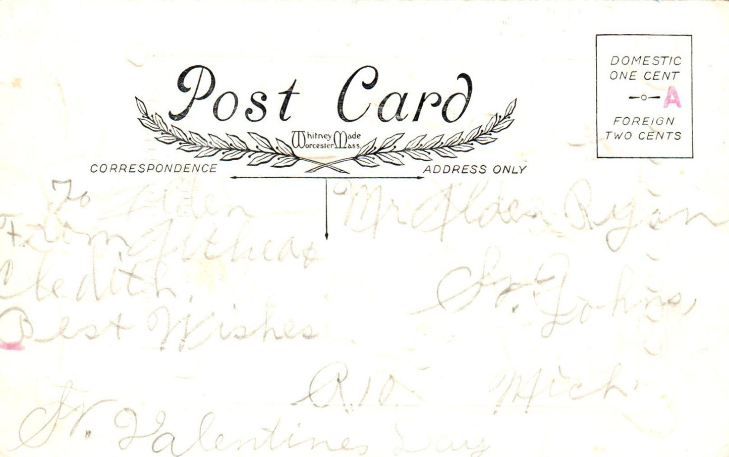 Embossed Children Hearts Valentines Postcard