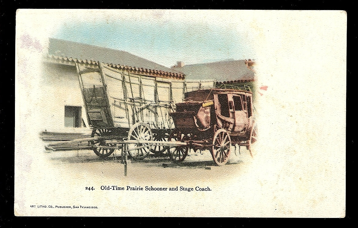 Early Pre 1907 Old Time Prairie Schooner Stage Coach San Francisco CA California