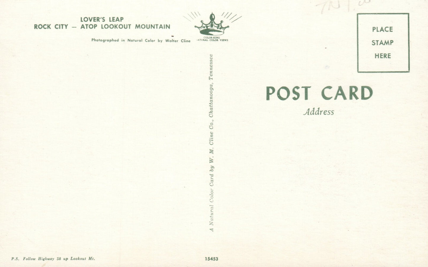 Lovers Leap Rock City Lookout Mountain TN Tennessee Postcard