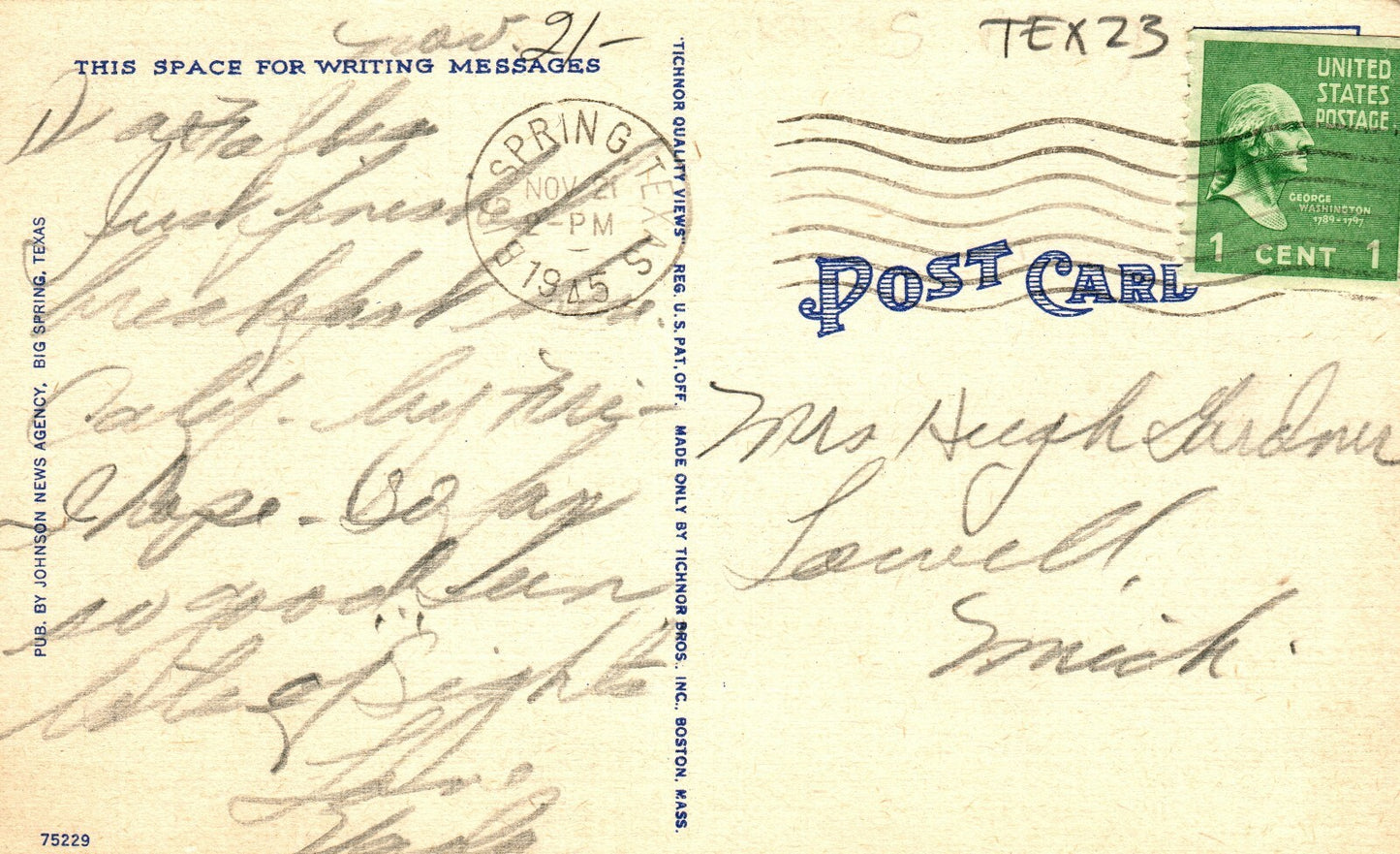 Beautiful Municipal Auditorium Big Spring Tex Texas TX Postcard