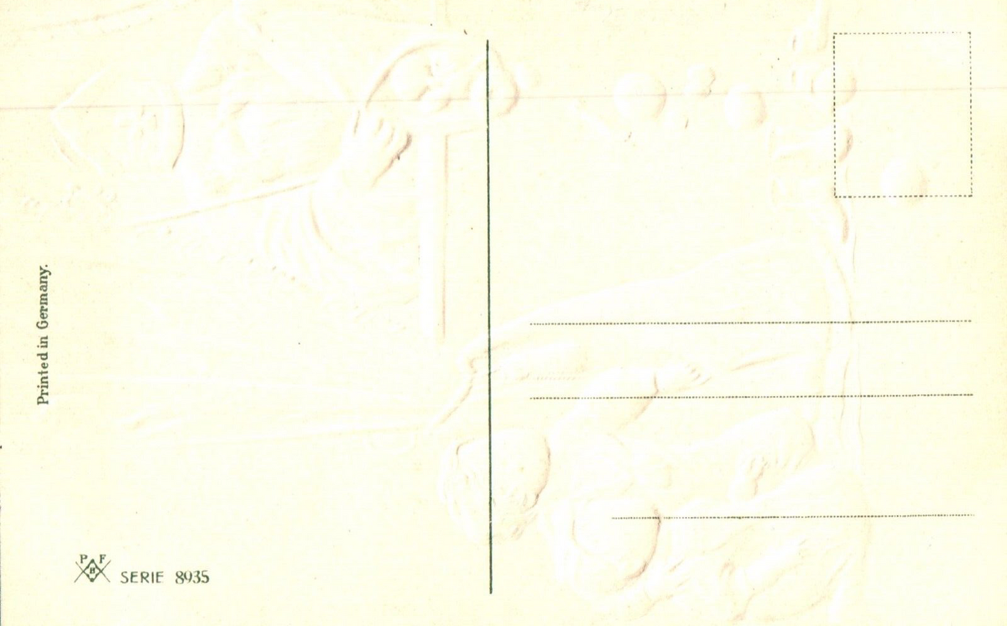 Christmas Greetings St. Nicholas Giving Gifts to Children Vintage Santa Postcard