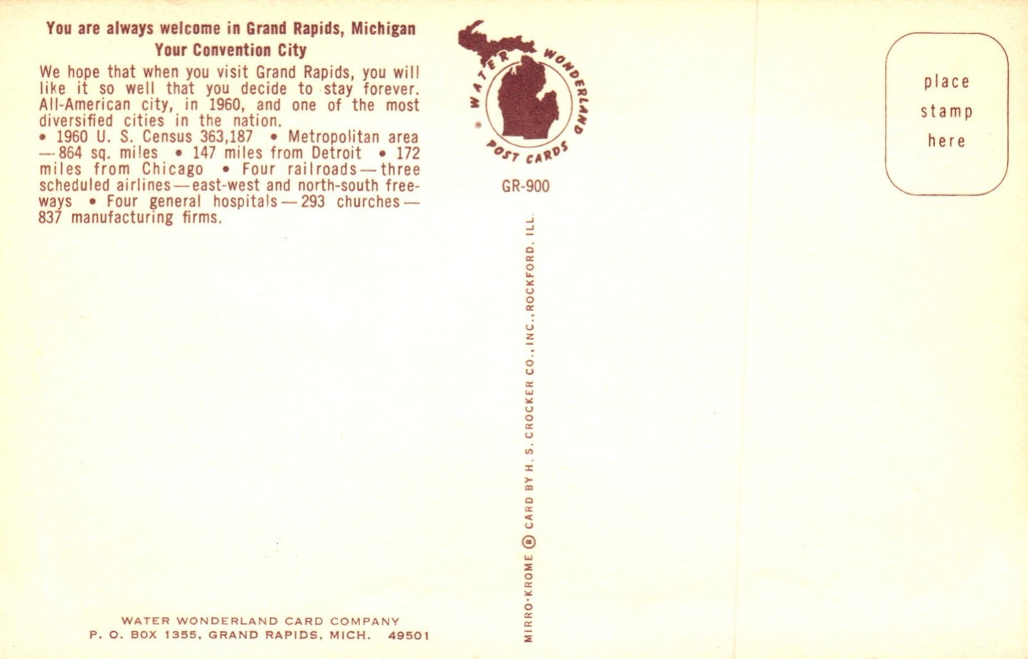 Large Letter Greetings From Grand Rapids Michigan Your Convention City Postcard