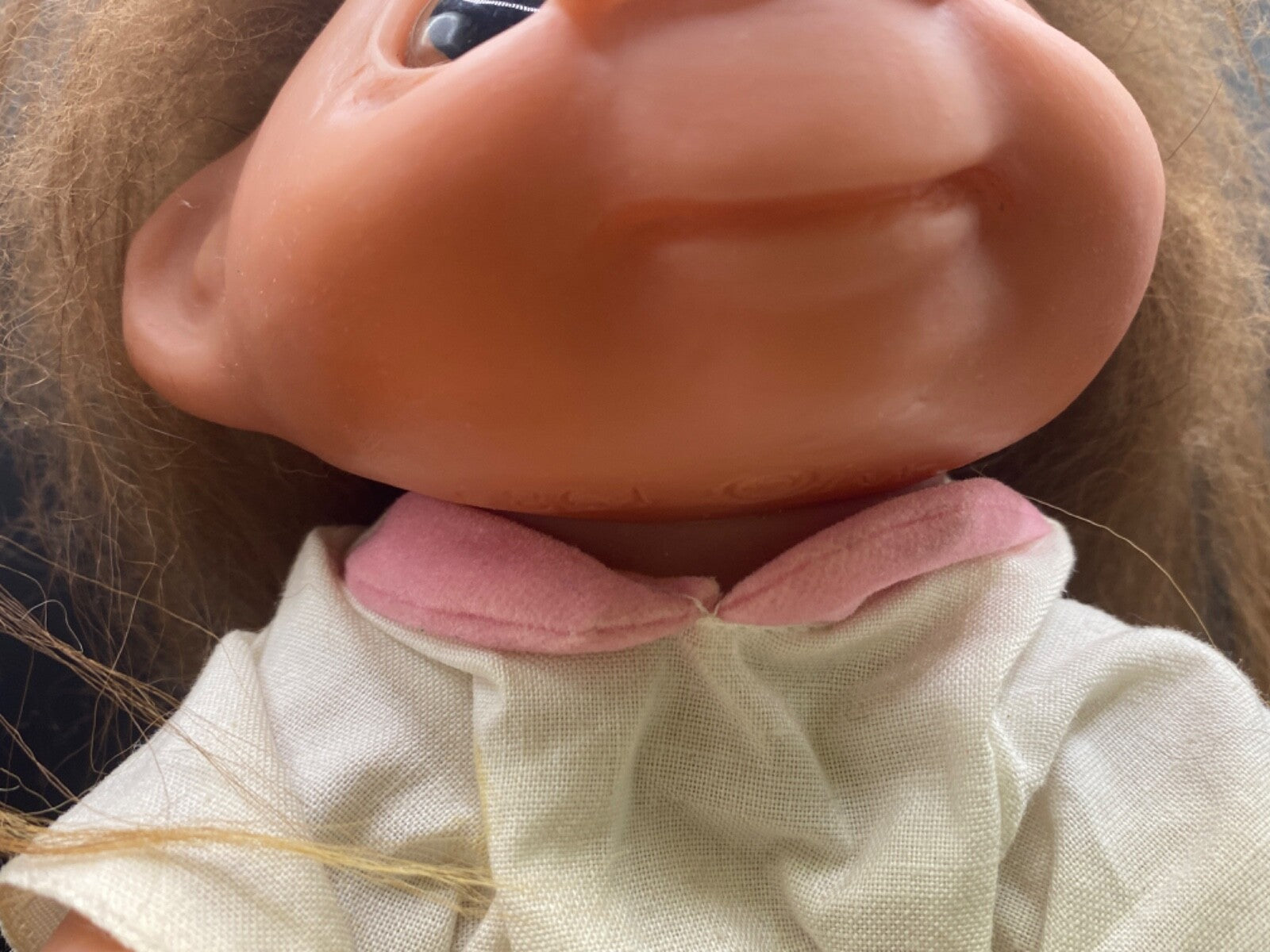 1977 Vintage Thomas Dam Troll Doll 9" Norfin Girl Pink Poodle Skirt & white top