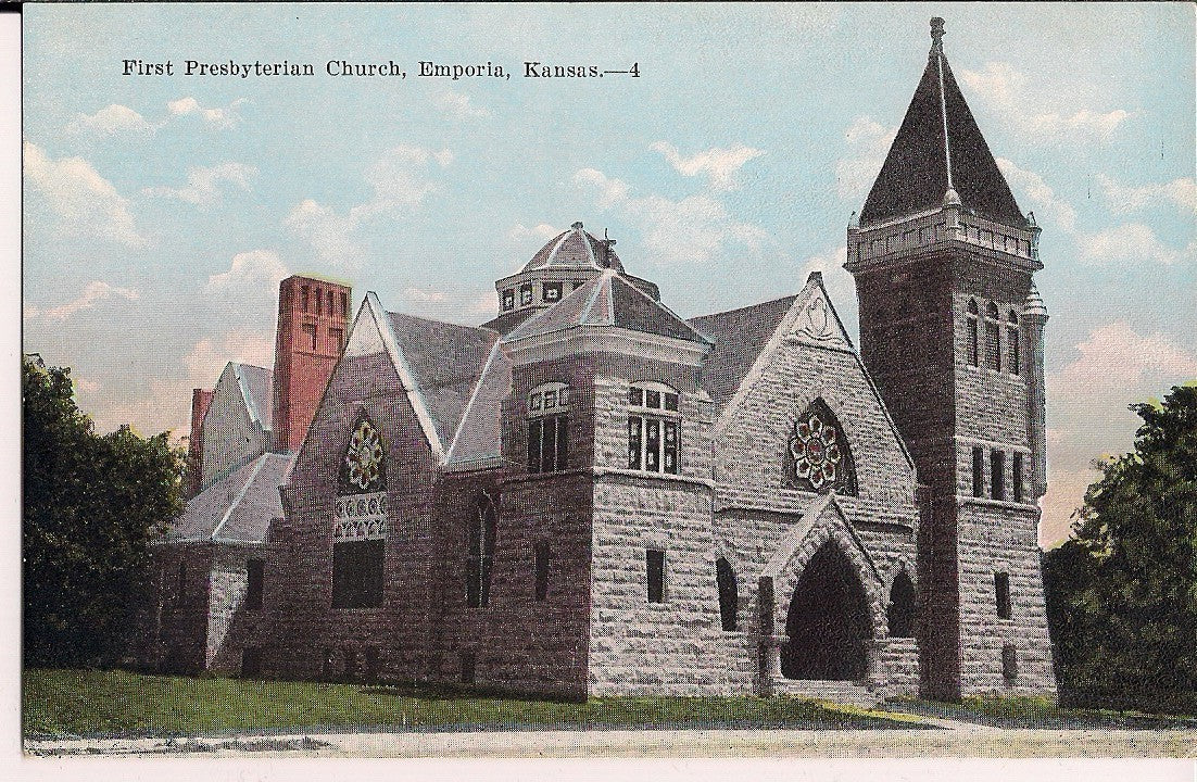 First Presbyterian Church Emporia Kansas KS Postcard