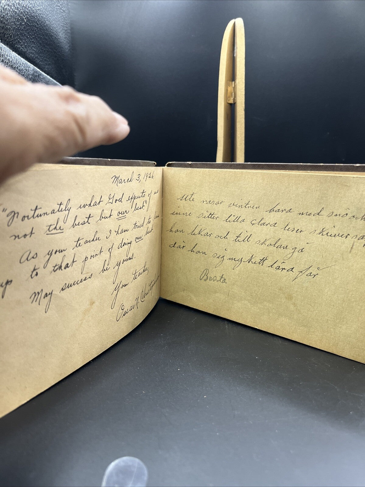 Antique Early 1900’s Autograph Album With Hand Written Notes
