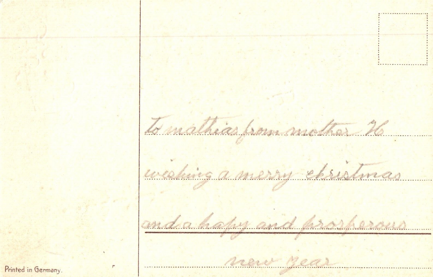 Christmas Wishes Santa Cutting Down Christmas Tree Gold Vintage Santa Postcard