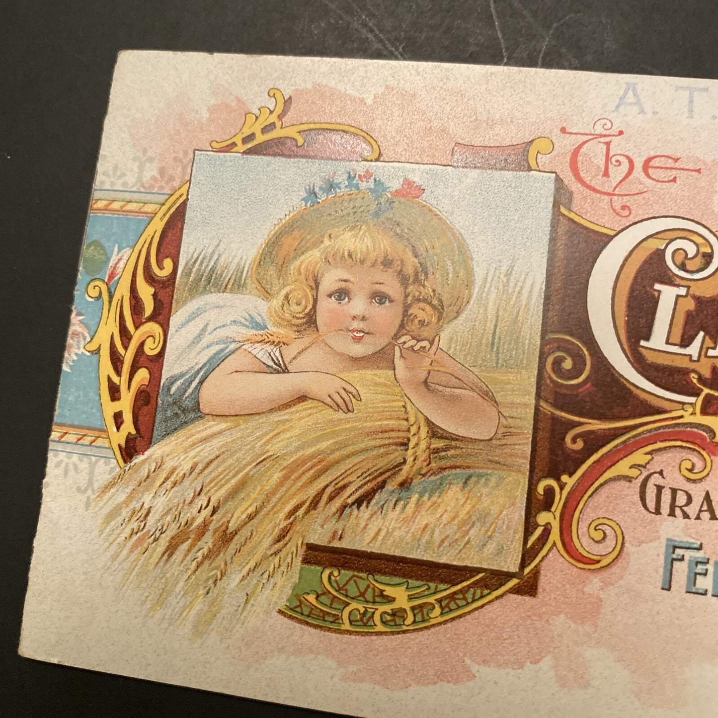 A T Ferrell Company Clipper Grain Seed Saginaw MI Trading Trade Card Advertising