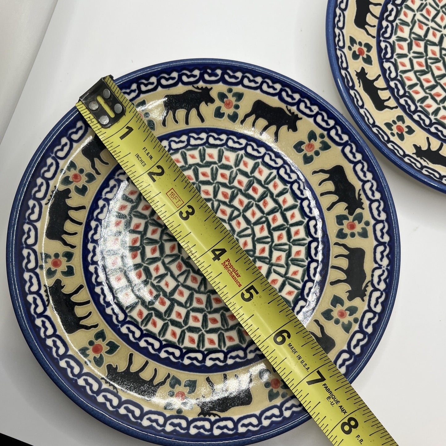 Unikat 2 Polish Pottery Handmade Trivet R. Zarzycka 7.5” Salad Plate