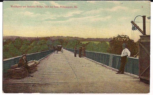 Washington Berkley Bridge 1680 Feet long Williamsport MD Maryland Postcard