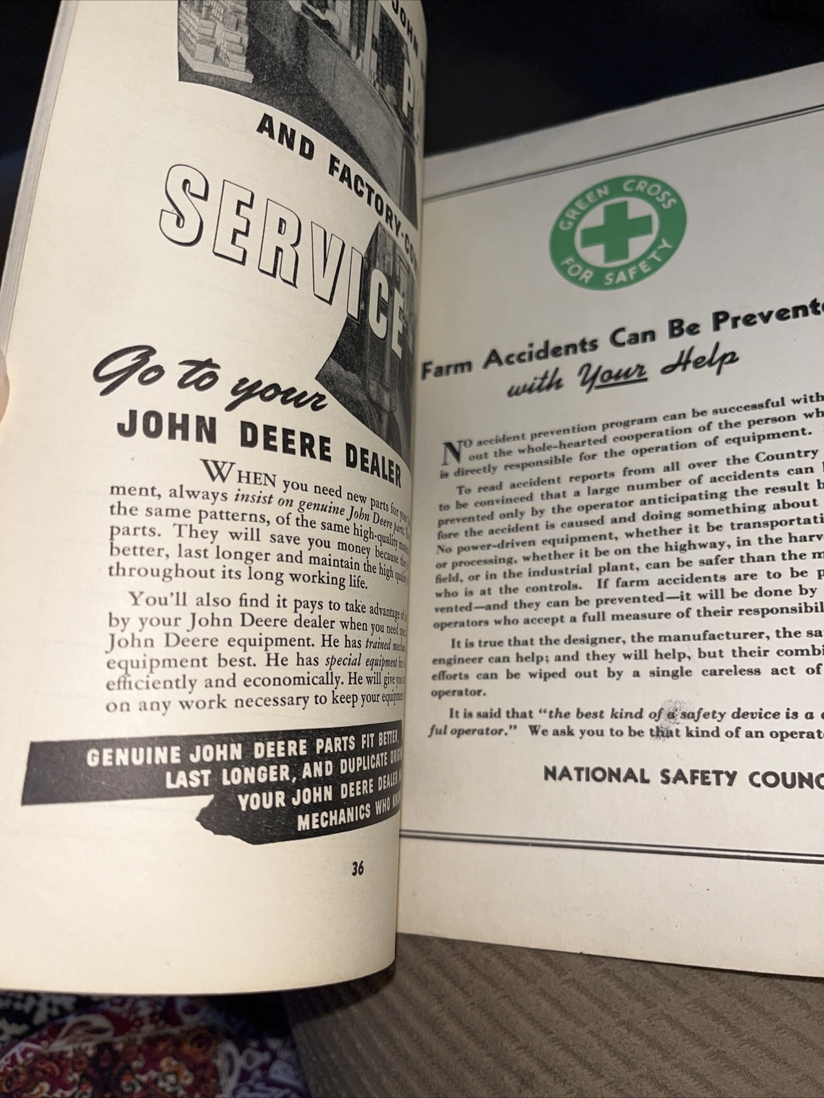 Vtg John Deere No. 10-4 Hammer Mill No. OM-C2-848 Operator's Manual