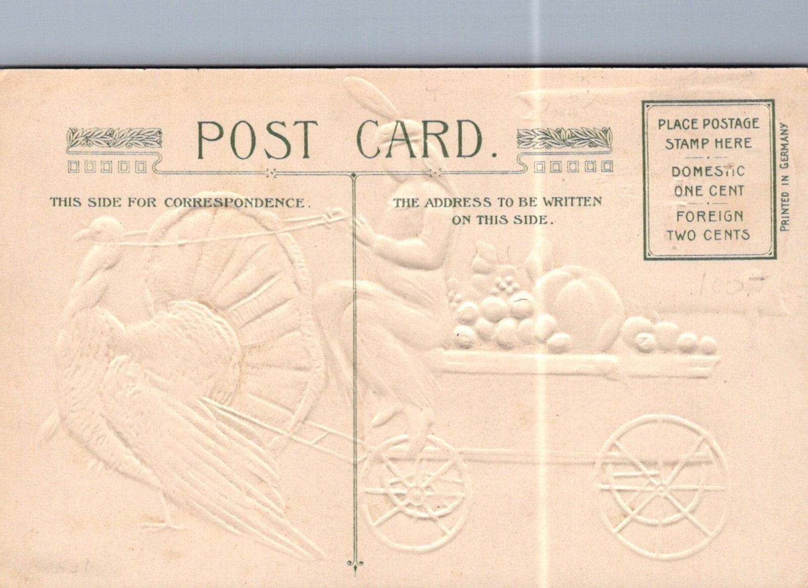 Winsch Schmucker 1911 Indian Woman Turkey wagon bounty Thanksgiving Postcard