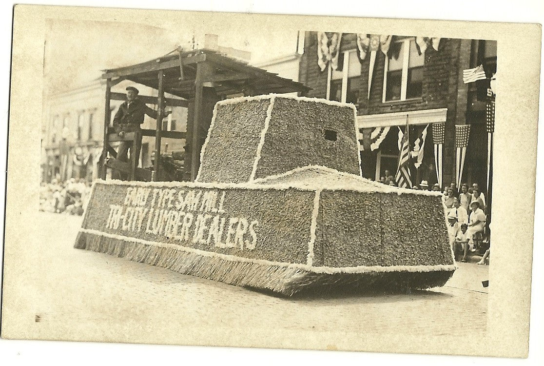 Real Photo Grand Haven MI Michigan 1934 Parade Float Postcard Tri City Lumber