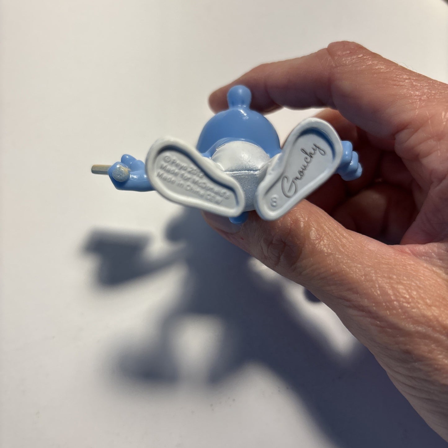 PEYO Smurf Grouchy Holding Smile Sign McDonalds Happy Meal Toy #8