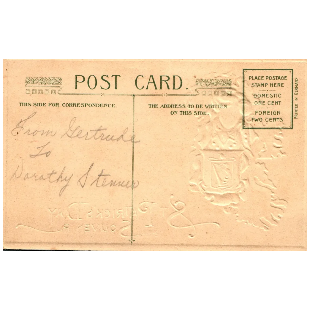 Winsch Schmucker St. Patrick's Day Souvenir At Gappaquin Co. Waterford Postcard