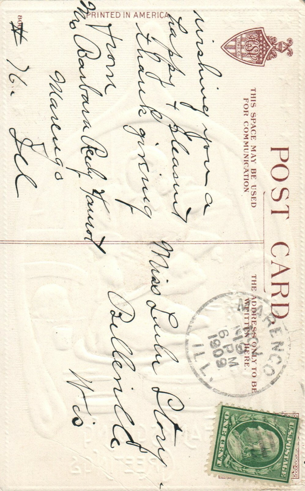 1909 Patriotic Pilgrim carving Turkey Thanksgiving Greetings Series 800