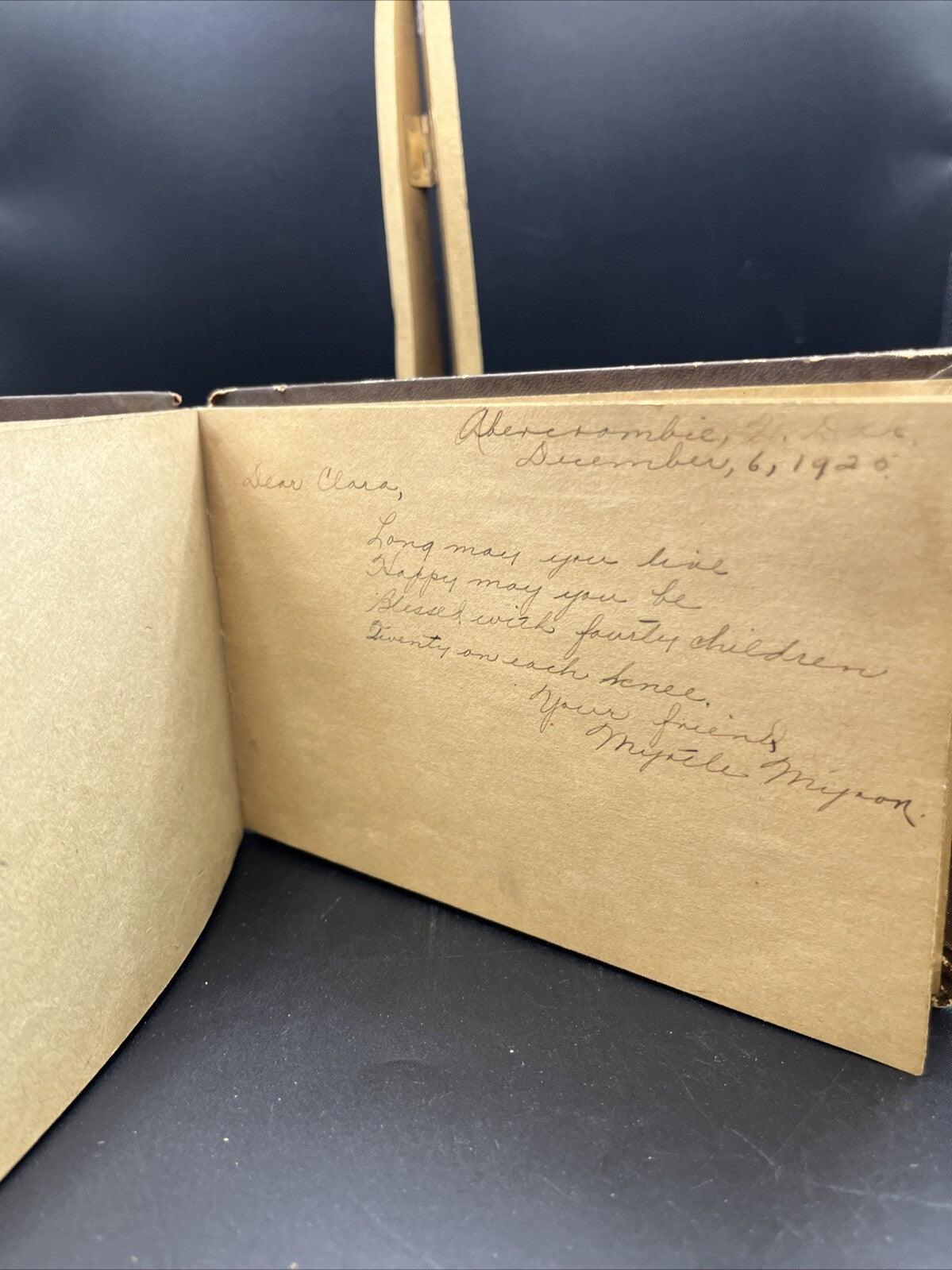 Antique Early 1900’s Autograph Album With Hand Written Notes