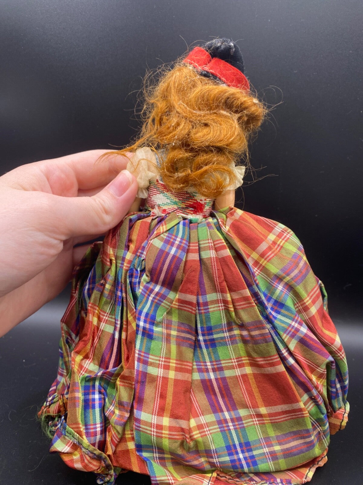 8" Marcie Doll Vintage Scottish DOLL blue eyes plaid dress