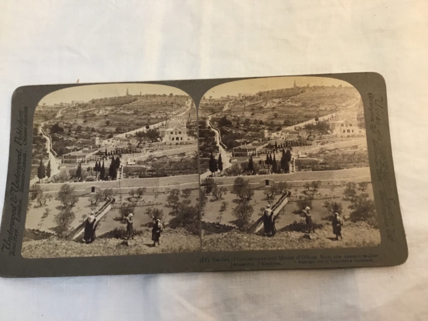 1903 Real Photo Jerusalem Palestine Mount of Olives stereoview