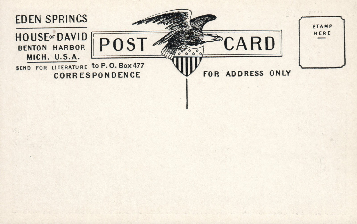 Front Porches House of David Benton Harbor MI Michigan Postcard