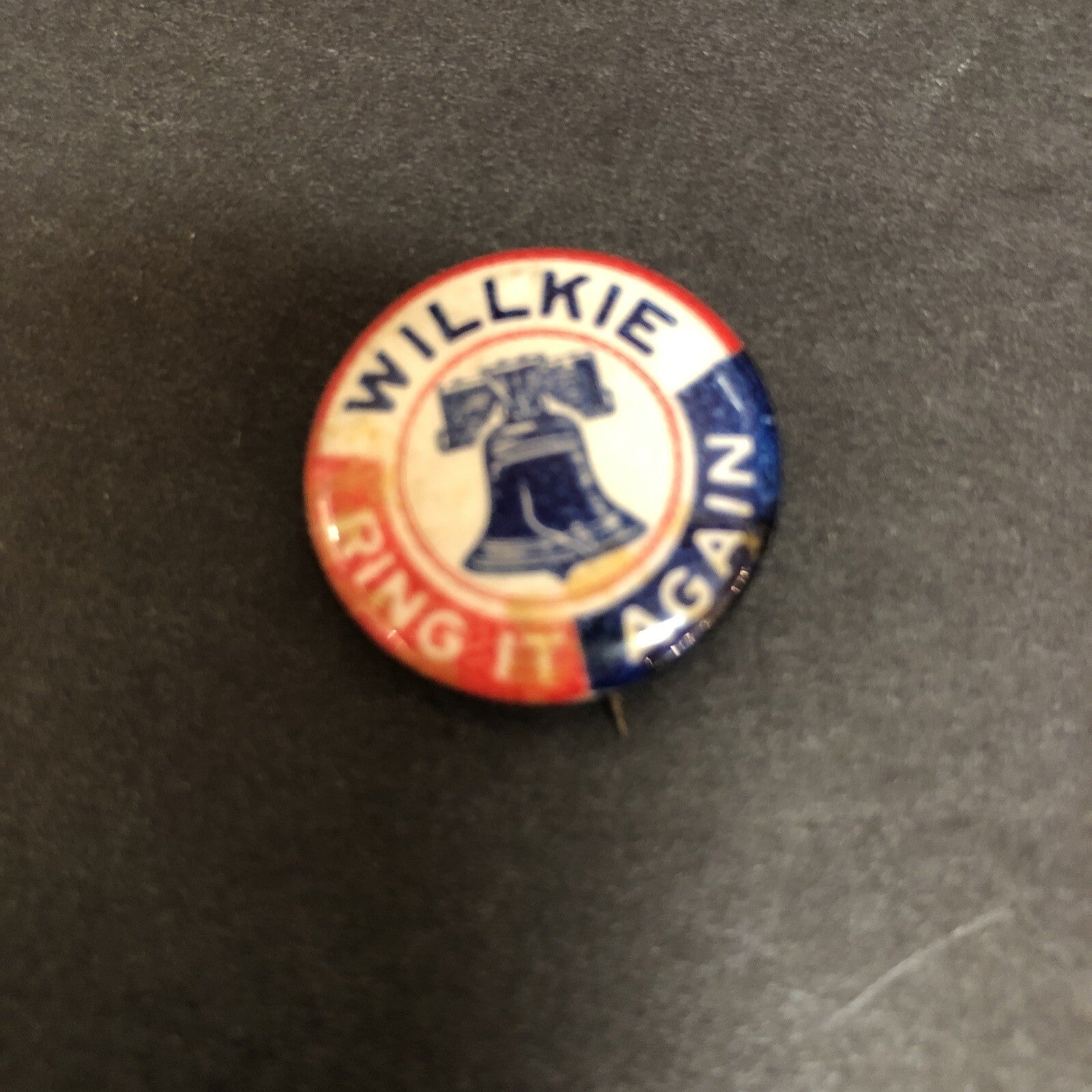 Willkie  Ring It Again Celluloid 7/8" Political Pin