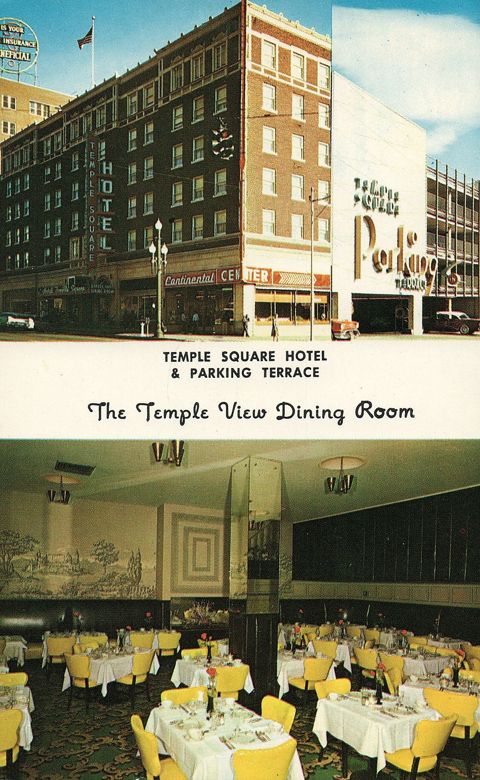 AAA Temple Square Hotel Parking Terrace Salt Lake City Utah Vintage Postcard