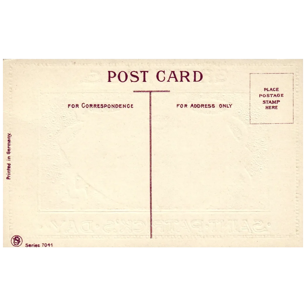 Sampson Brothers St Patrick's Day Greetings Gold Gilt Patriotic Vintage Postcard