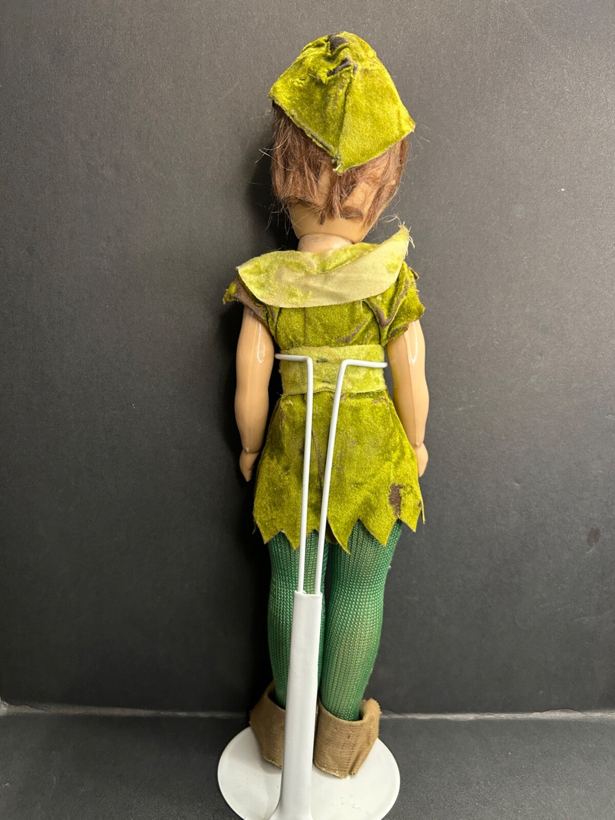 1950's Vintage Peter Pan Doll Blinking Eyes Arms and Legs That Move With Stand