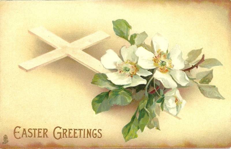 Tuck Easter White Flower Postcard Series 1799