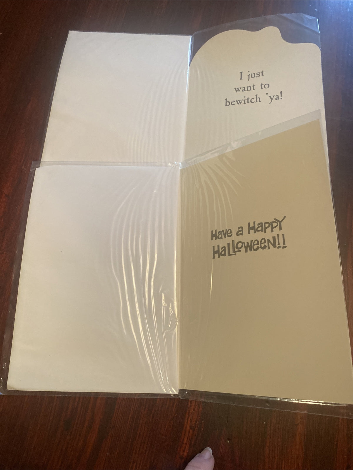 Lot of 2 Vintage Halloween Greeting Cards by Gallant Witch Pumpkin Bats